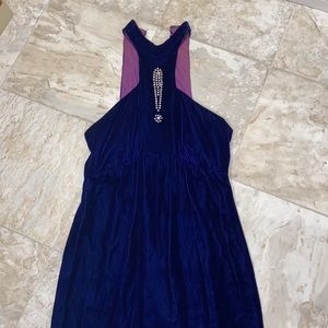Stunning Blue Velvet Authentic Vintage Dress